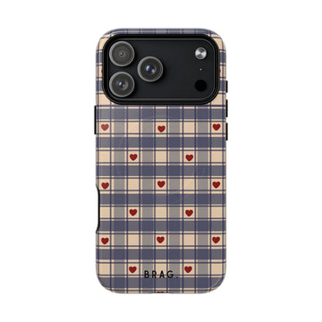 Heart Plaid MagSafe Tough Phone Case — Magnetic Protective Cover