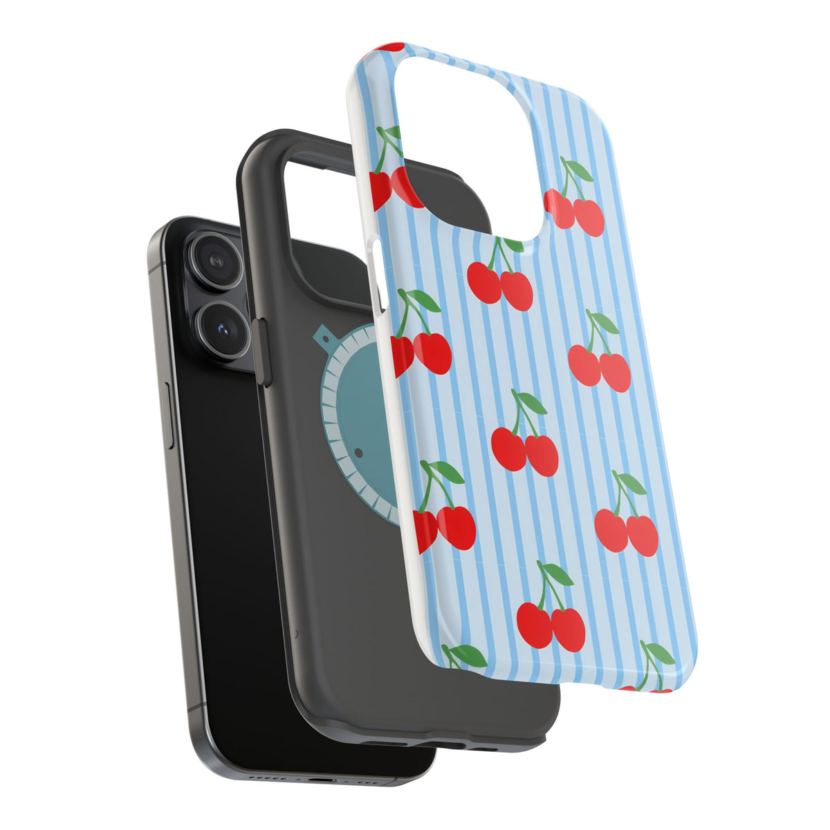 Sunday Market Magnetic Impact Phone Case — Blue Stripe Retro Design