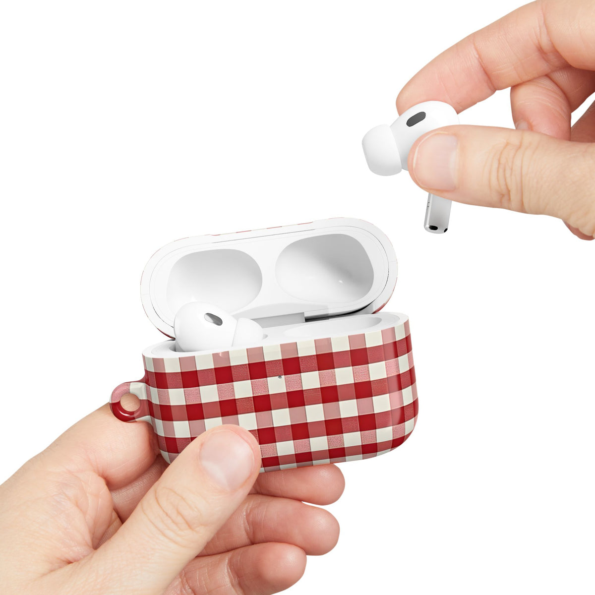 Red Gingham AirPod Case – Slim Protective Charging Case