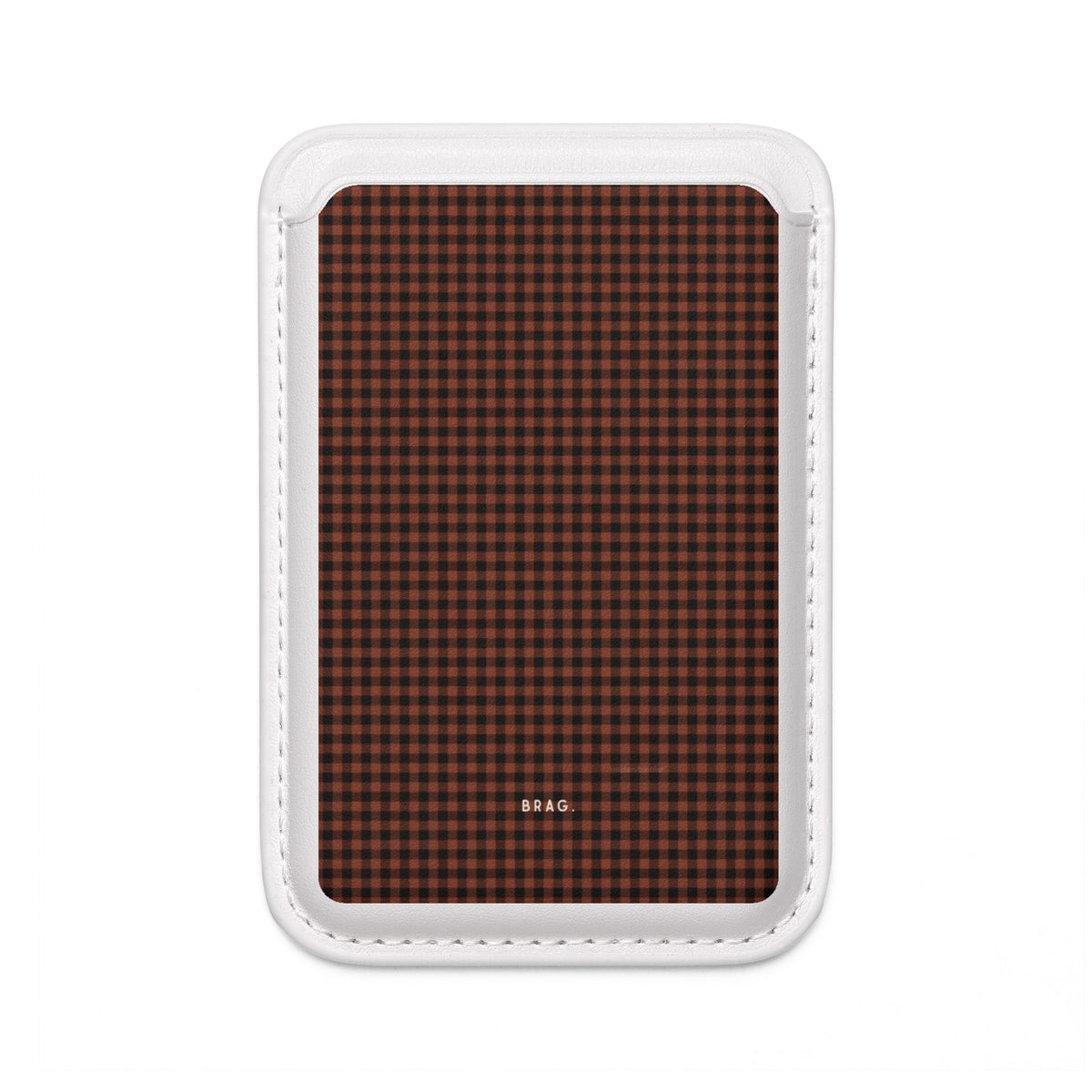 Cafe Check MagSafe Vegan Wallet — Slim Phone Card Holder
