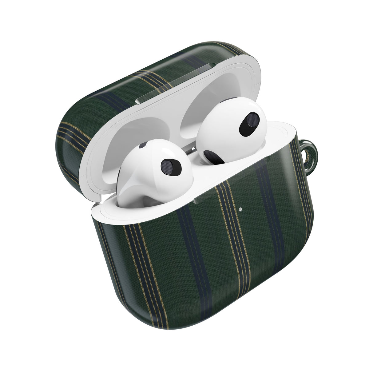 Olive Pinstripe AirPod Case – Slim Protective Charging Case