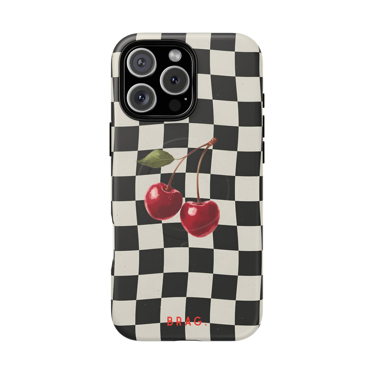 Cherry Check MagSafe Tough Phone Case — Magnetic Protective Cover