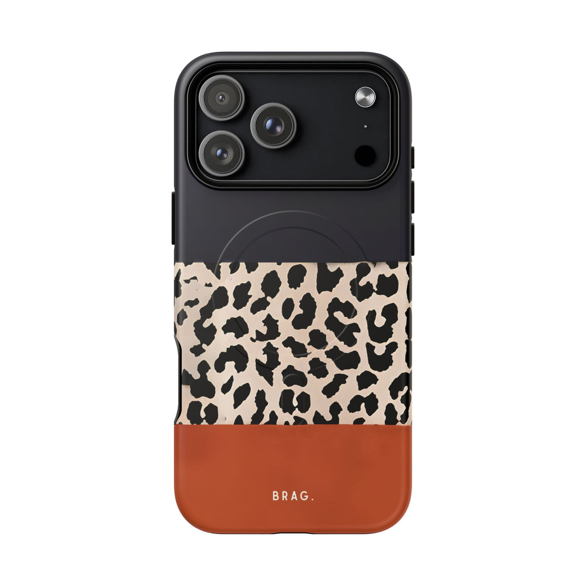 Leopard Block MagSafe Tough Phone Case — Magnetic Protective Cover