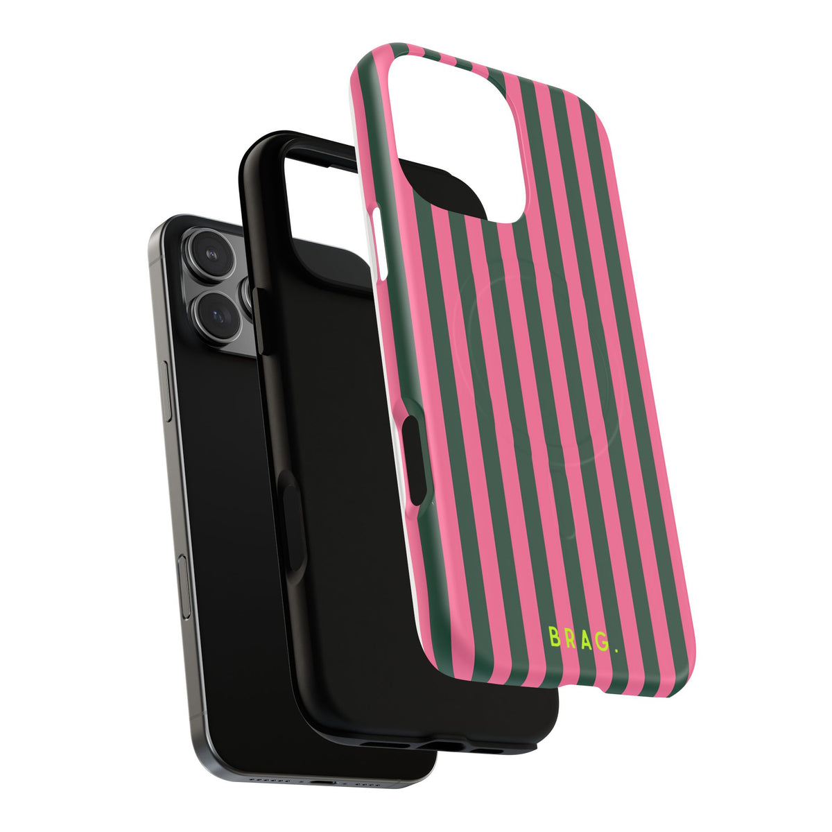 Flamingo Stripe MagSafe Tough Phone Case — Magnetic Protective Cover