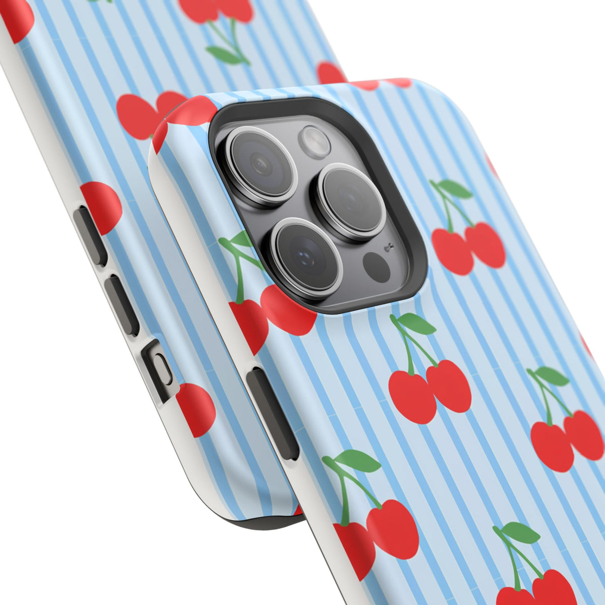 Sunday Market Magnetic Impact Phone Case — Blue Stripe Retro Design