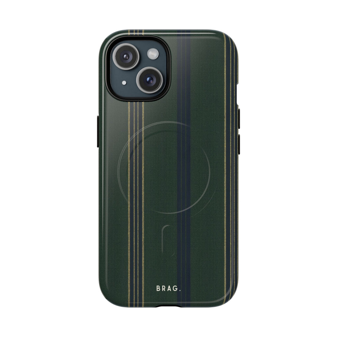 Olive Pinstripe MagSafe Tough Phone Case — Magnetic Protective Cover