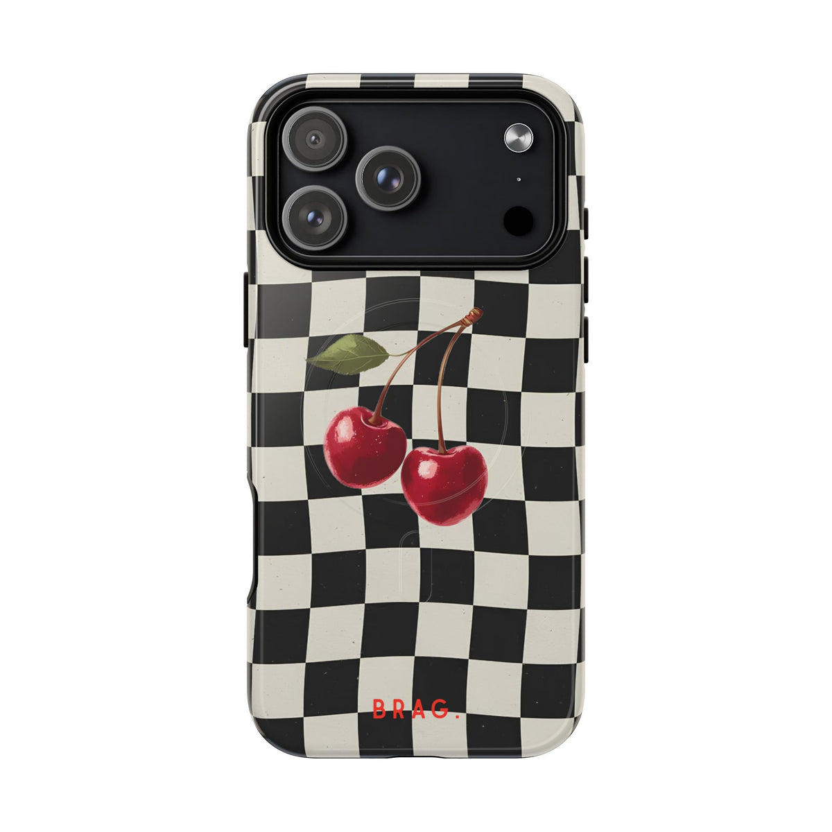 Cherry Check MagSafe Tough Phone Case — Magnetic Protective Cover