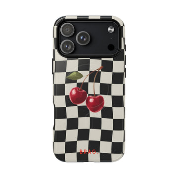 Cherry Check MagSafe Tough Phone Case — Magnetic Protective Cover