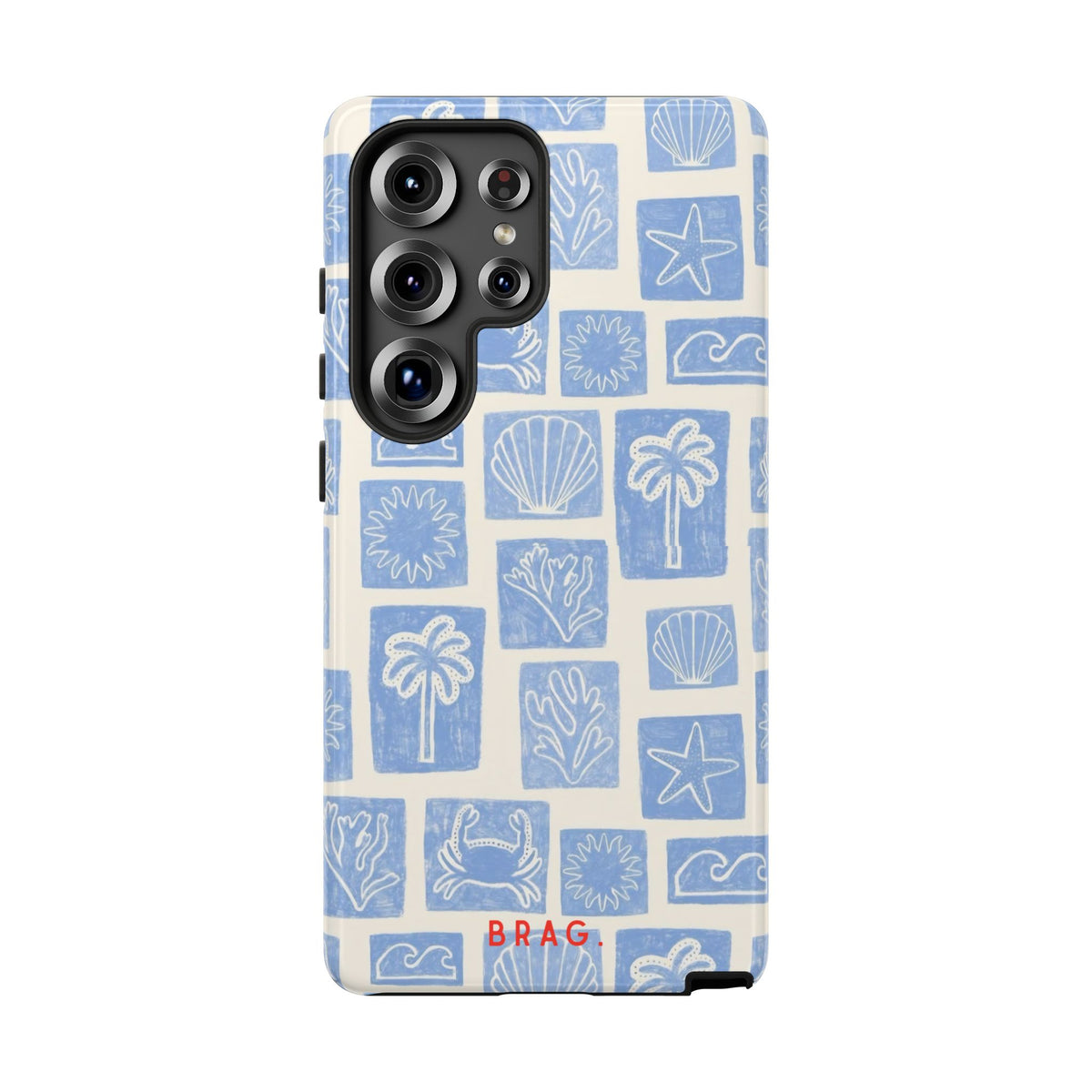 Azure Tiles Tough Phone Case – Shockproof Protective iPhone Cover