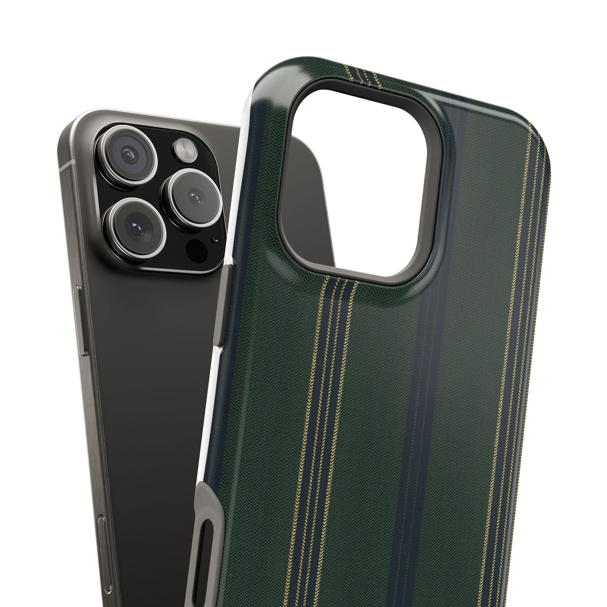 Olive Pinstripe Magnetic Impact-Resistant Phone Case