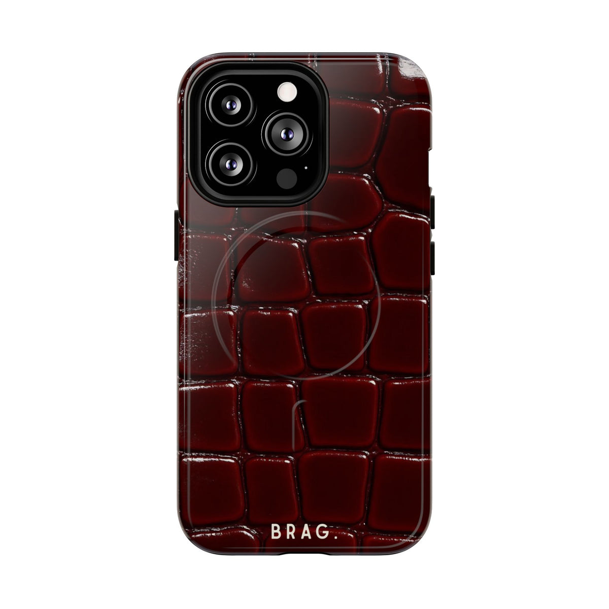 Cherry Leather MagSafe Tough Phone Case — Magnetic Protective Cover