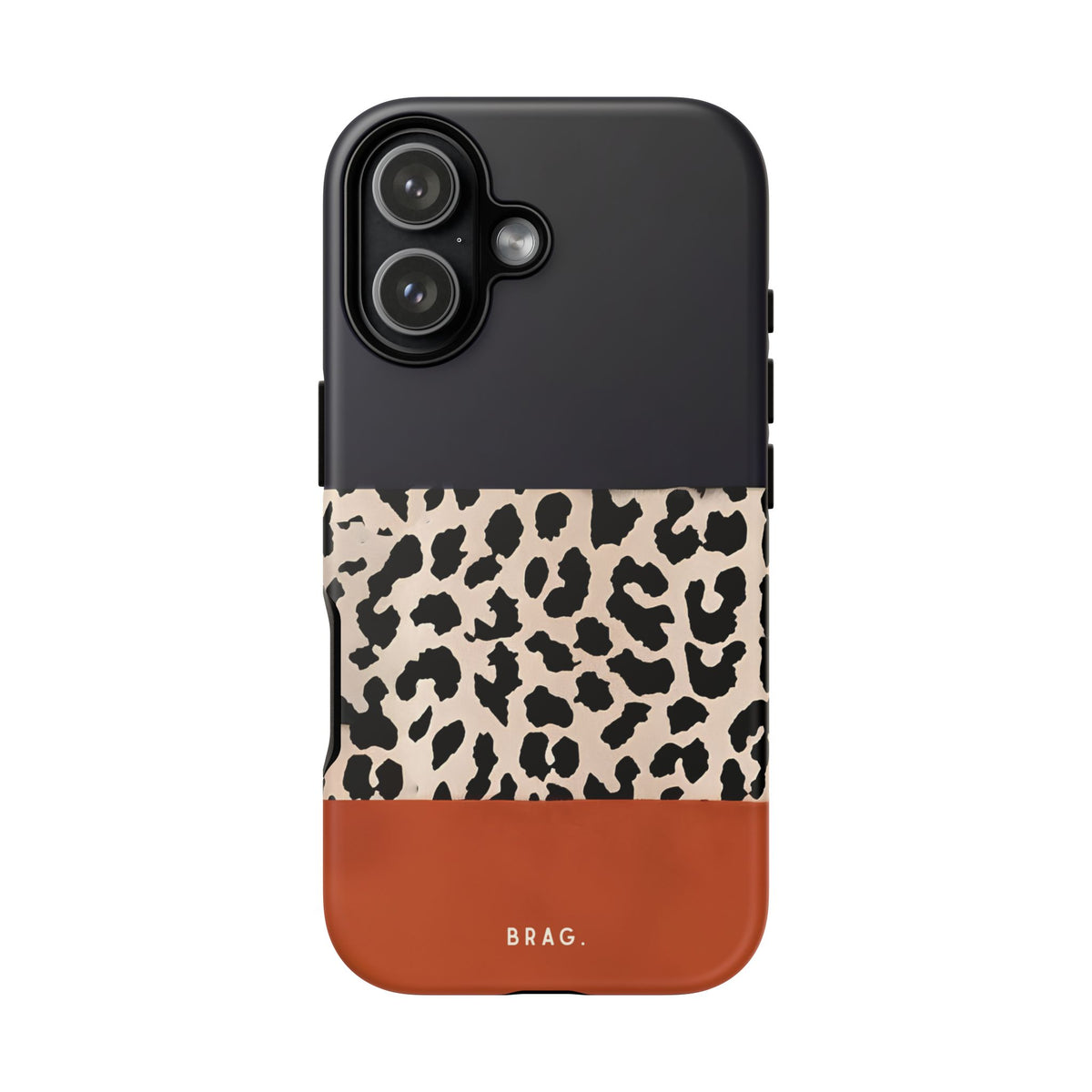 Leopard Block Tough Phone Case – Shockproof Protective iPhone Cover