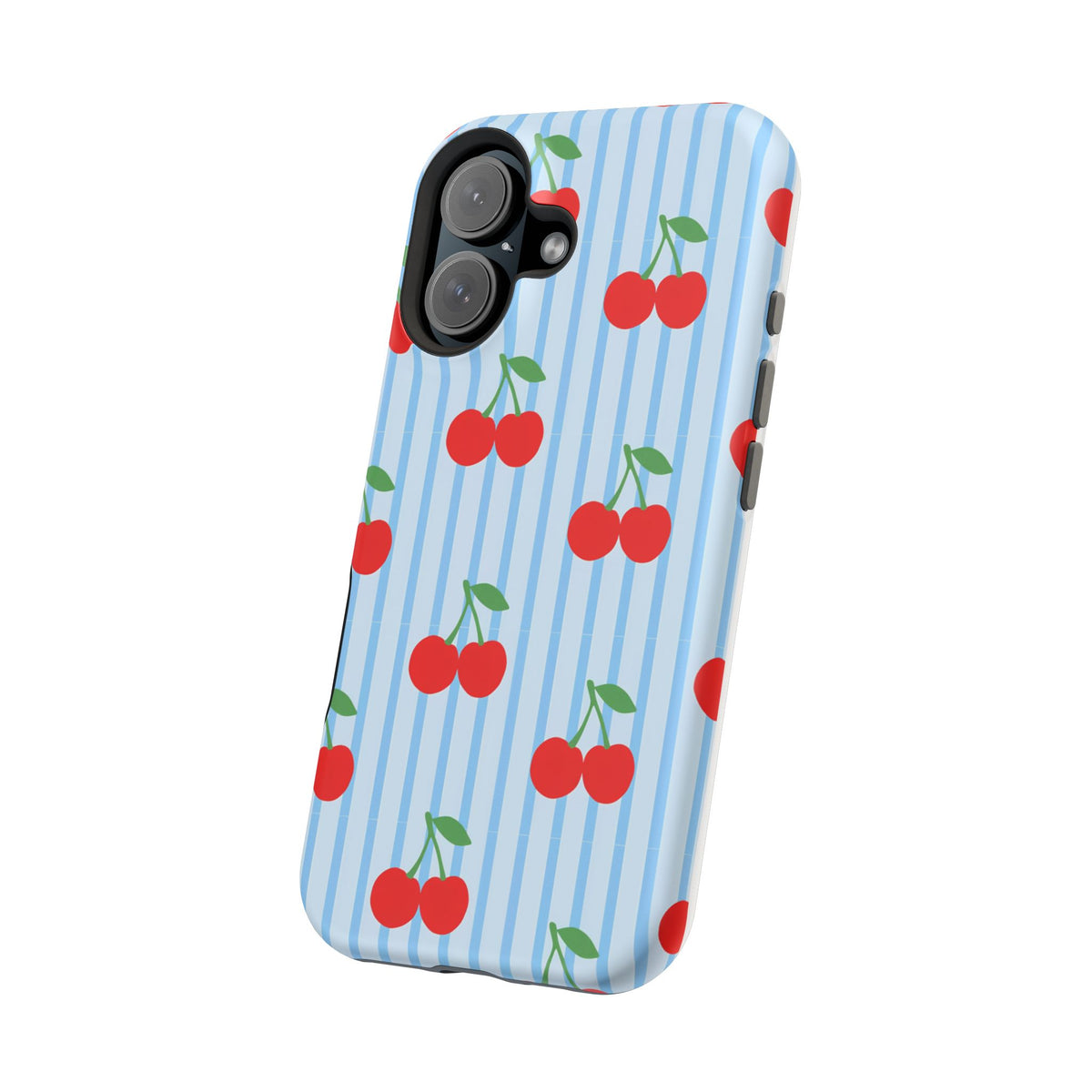 Sunday Market Magnetic Impact Phone Case — Blue Stripe Retro Design