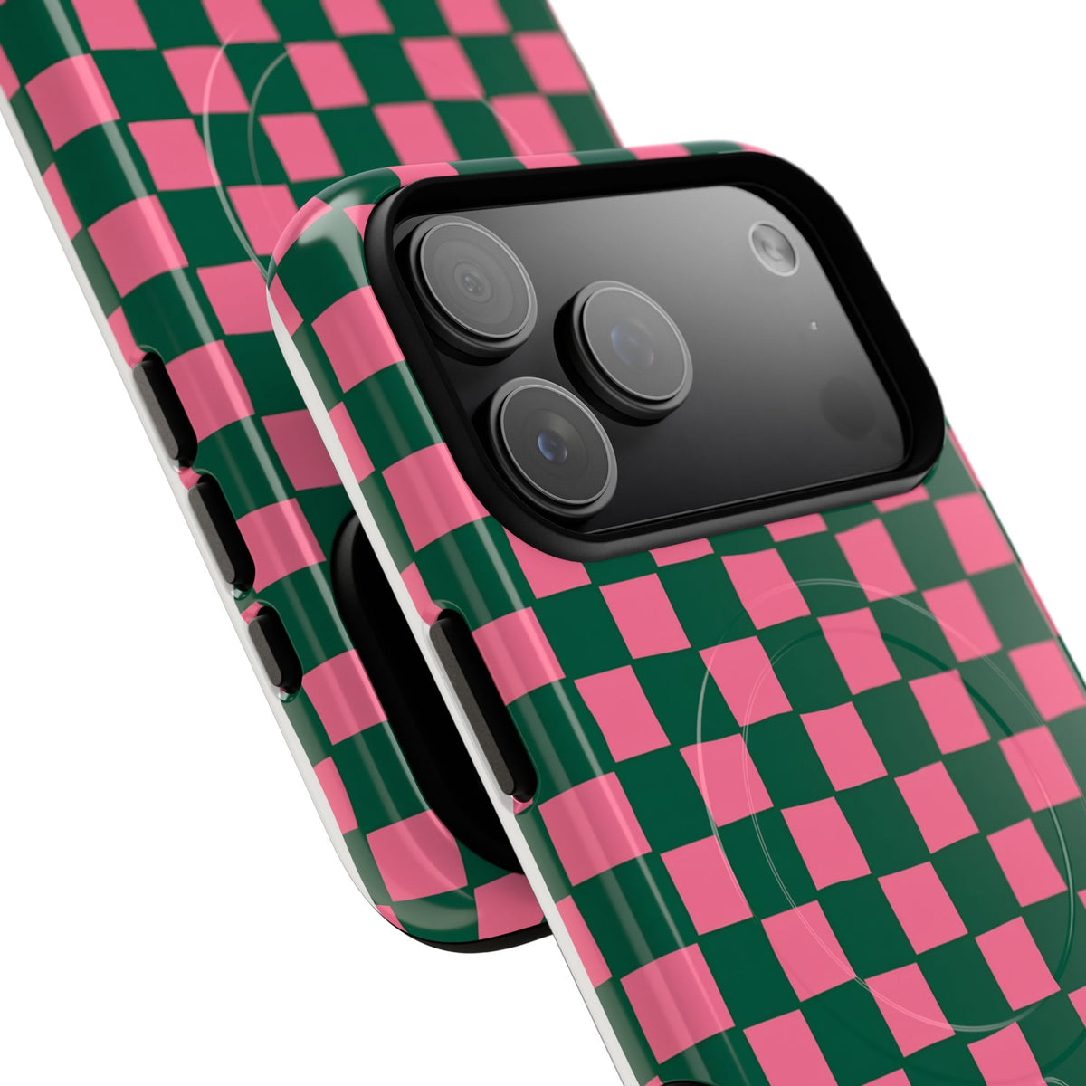 Rasberry Checks MagSafe Tough Phone Case — Magnetic Protective Cover