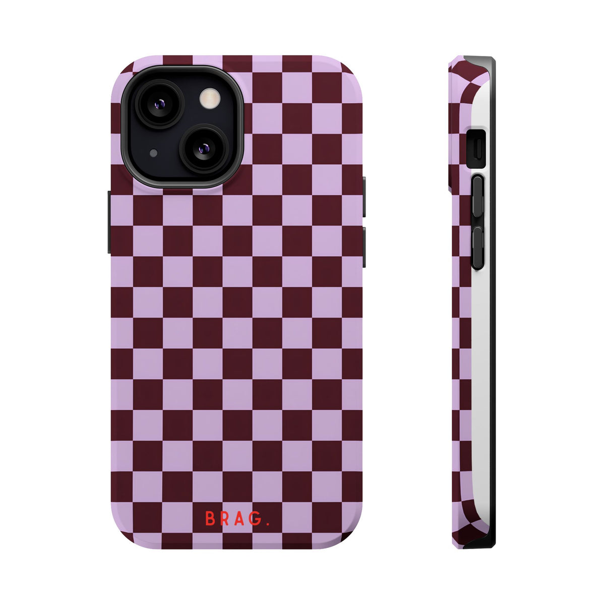 Cherry Check Magnetic Impact-Resistant Phone Case