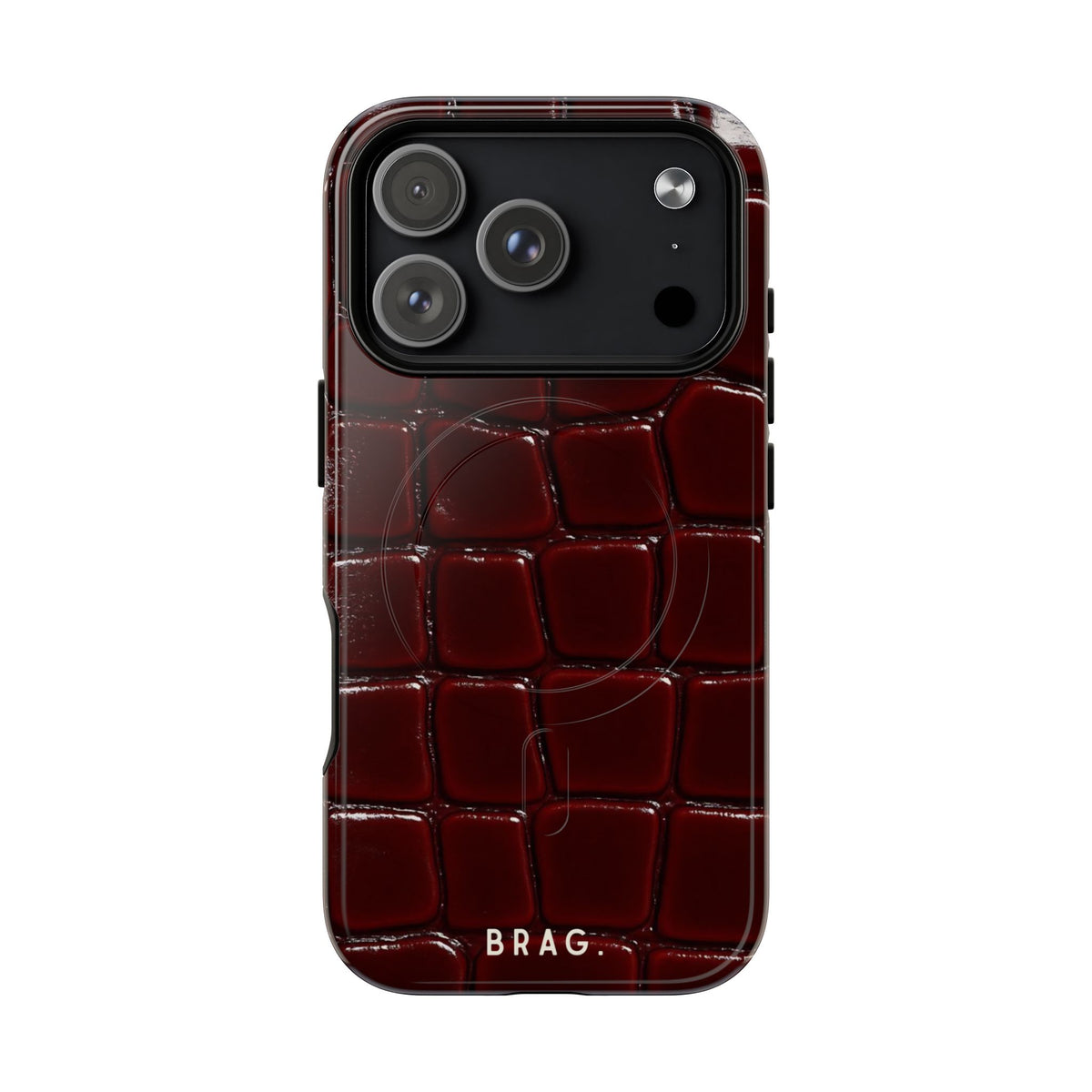 Cherry Leather MagSafe Tough Phone Case — Magnetic Protective Cover