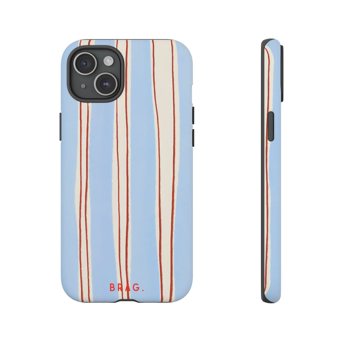 Blue Linen Tough Phone Case – Shockproof Protective iPhone Cover