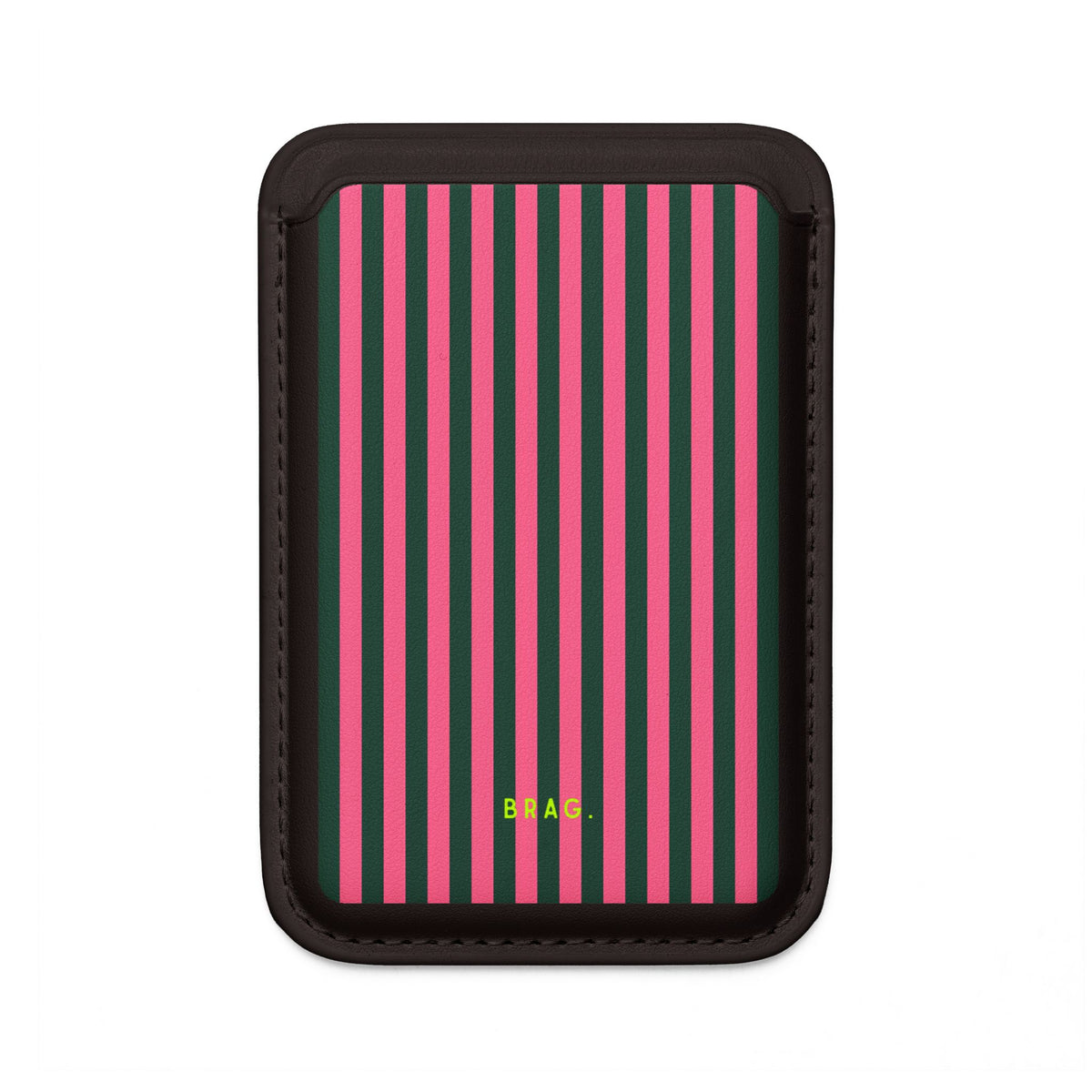 Flamingo Stripe MagSafe Vegan Wallet — Slim Phone Card Holder