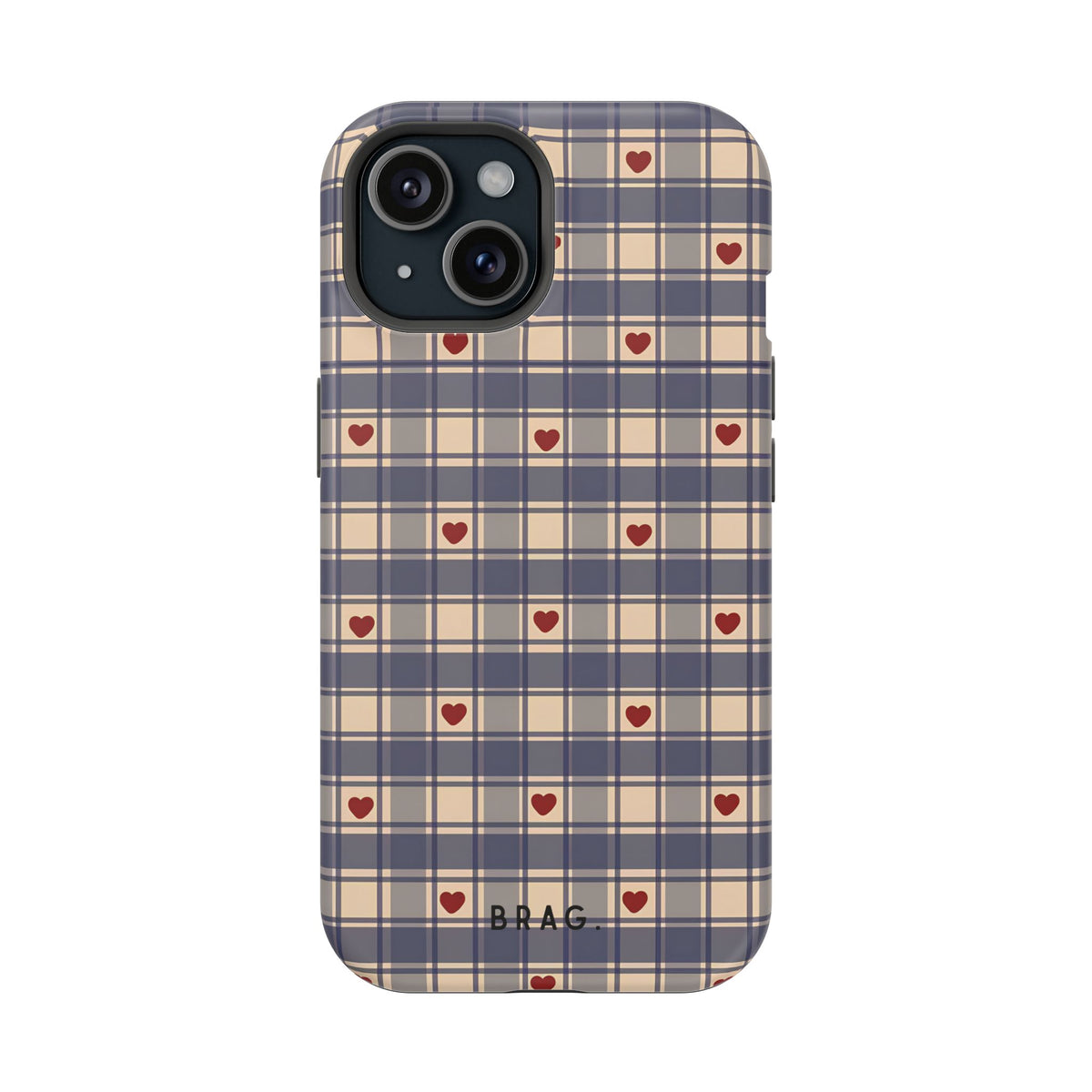 Heart Plaid Magnetic Impact-Resistant Phone Case