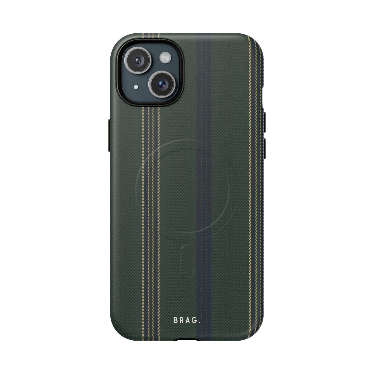 Olive Pinstripe MagSafe Tough Phone Case — Magnetic Protective Cover