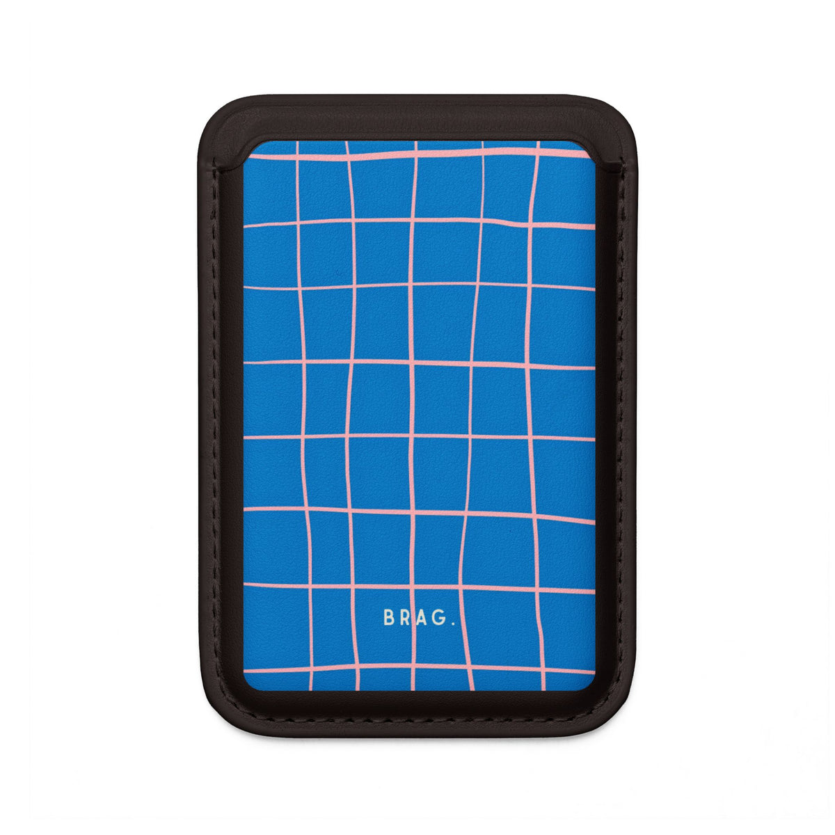 Coastal Grid MagSafe Vegan Wallet — Slim Phone Card Holder