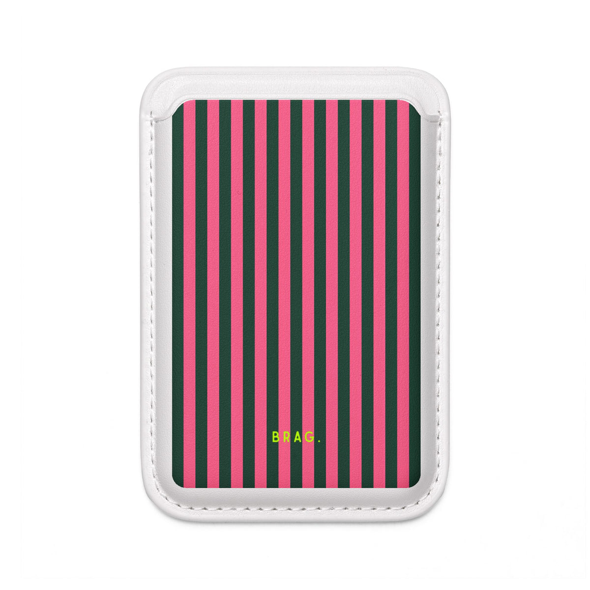 Flamingo Stripe MagSafe Vegan Wallet — Slim Phone Card Holder