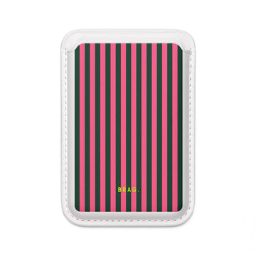 Flamingo Stripe MagSafe Vegan Wallet — Slim Phone Card Holder
