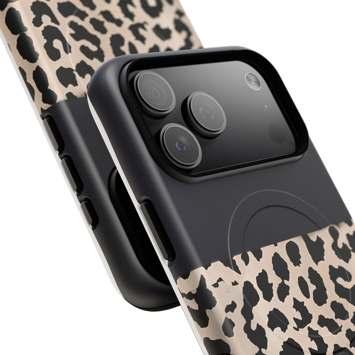 Leopard Block MagSafe Tough Phone Case — Magnetic Protective Cover