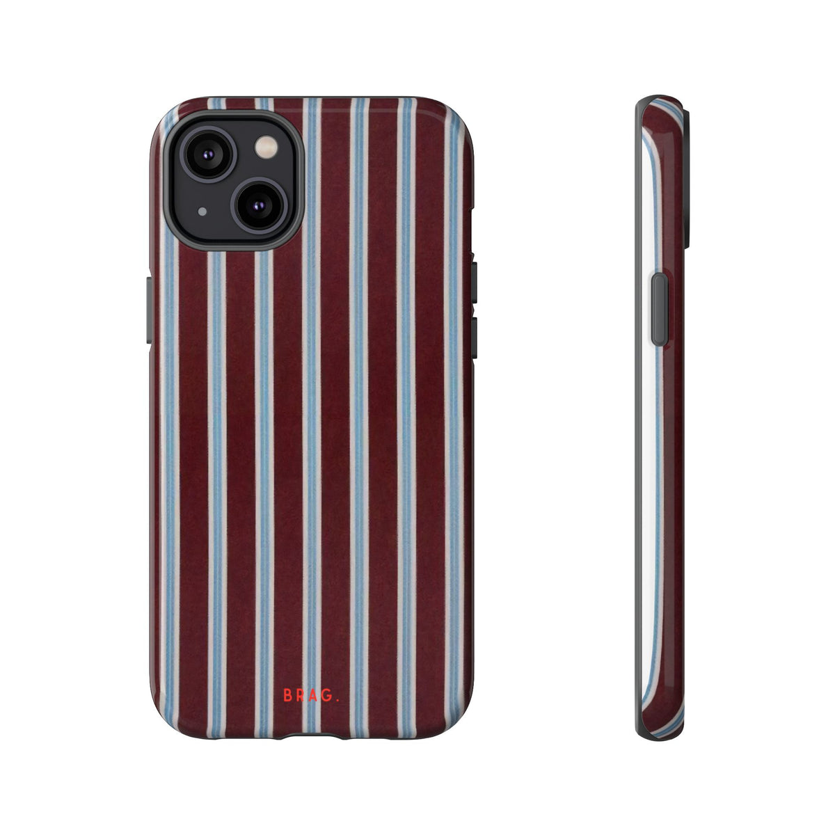 Maroon Lines Tough Phone Case – Shockproof Protective iPhone Cover