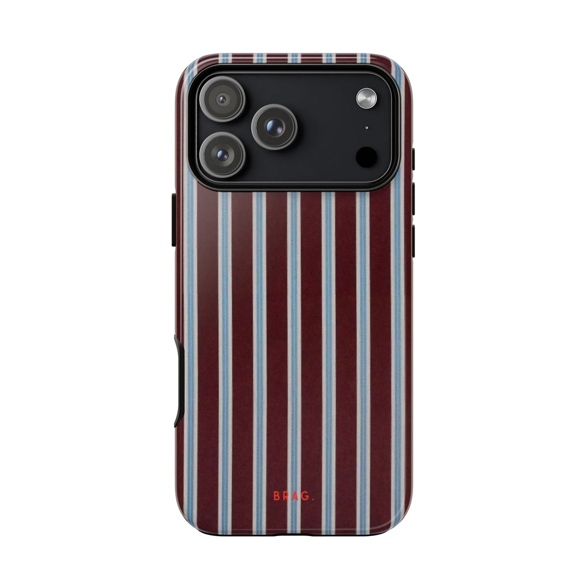 Maroon Lines Tough Phone Case – Shockproof Protective iPhone Cover