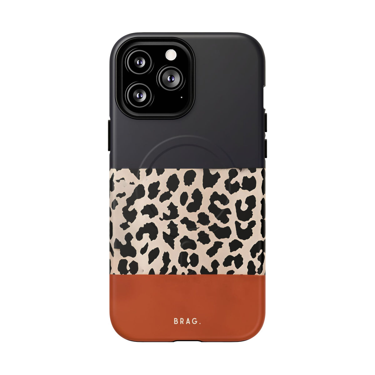Leopard Block MagSafe Tough Phone Case — Magnetic Protective Cover
