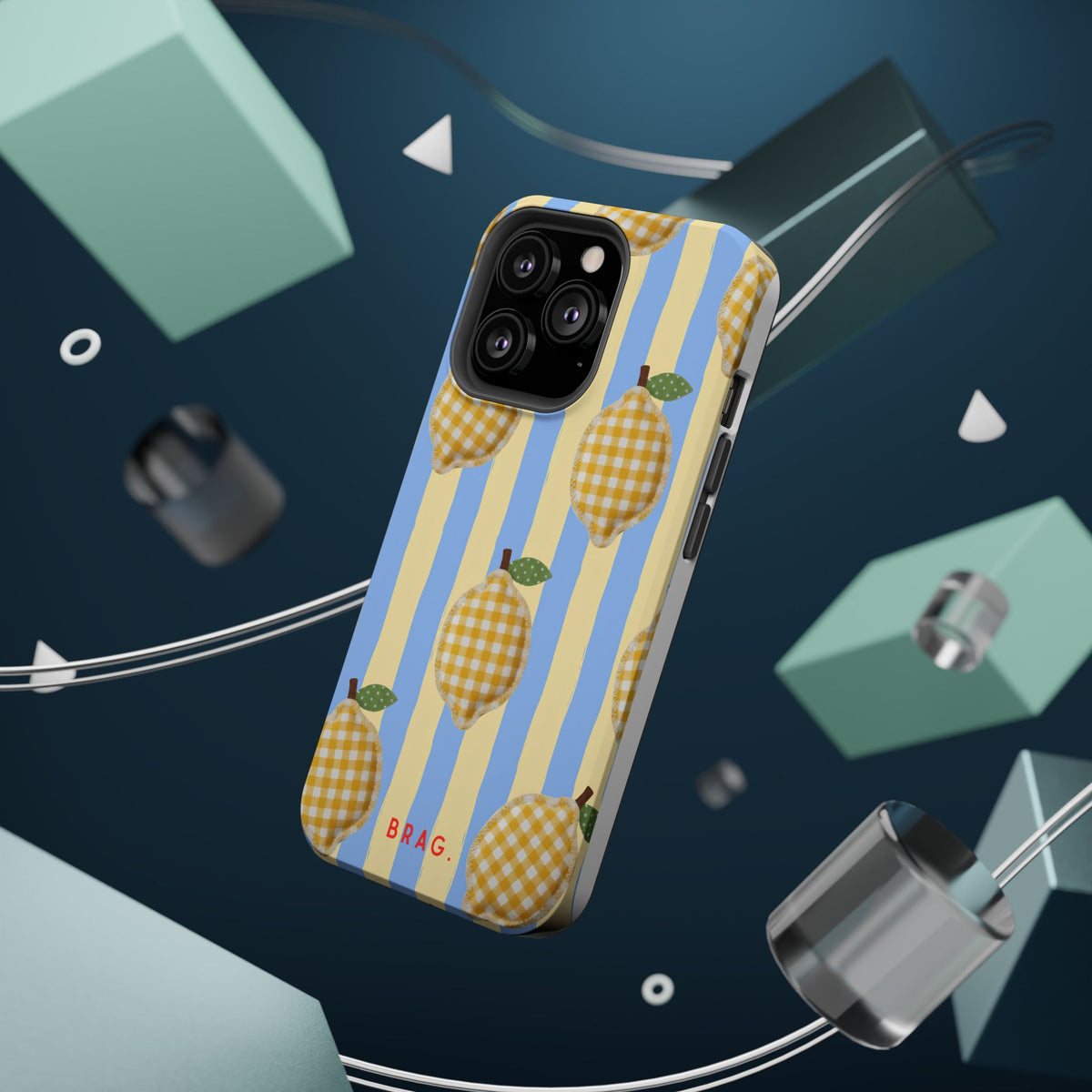 Lemon checks Magnetic Impact-Resistant Phone Case