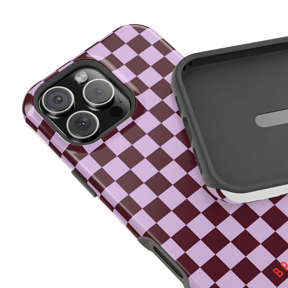 Cherry Check Magnetic Impact-Resistant Phone Case