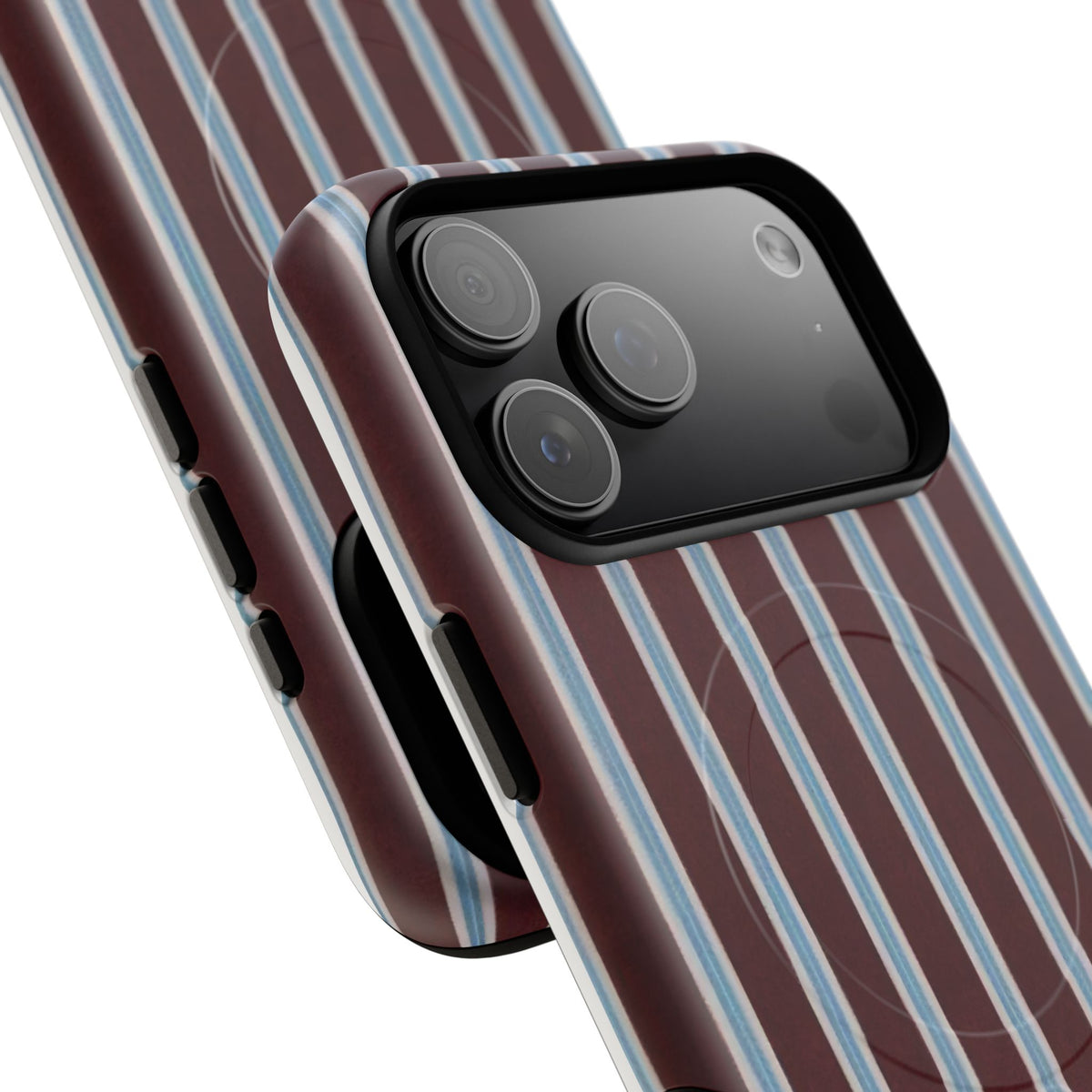 Maroon Lines MagSafe Tough Phone Case — Magnetic Protective Cover