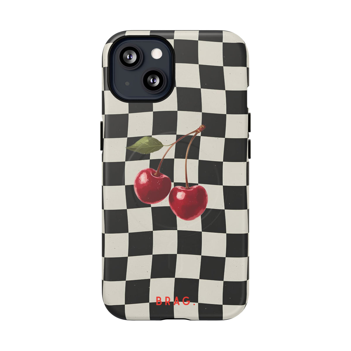 Cherry Check MagSafe Tough Phone Case — Magnetic Protective Cover