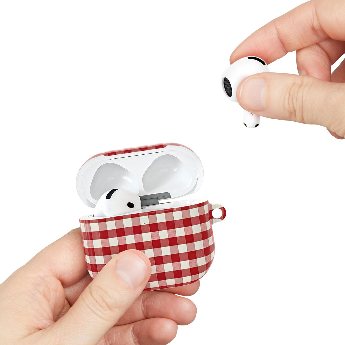 Red Gingham AirPod Case – Slim Protective Charging Case