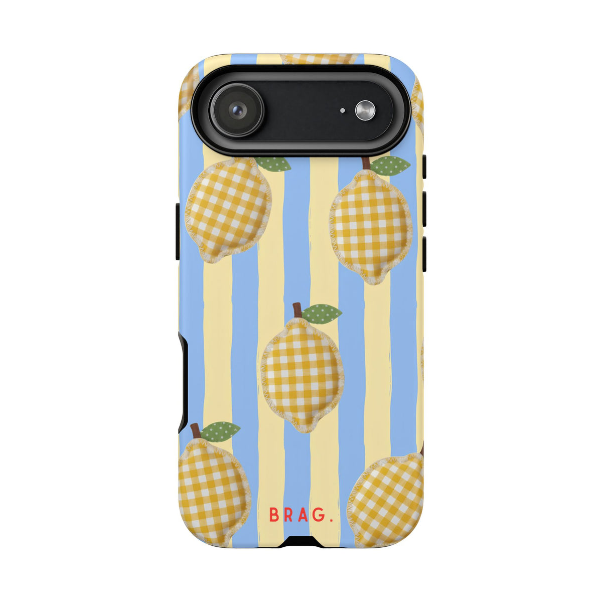 Lemon Checks Tough Phone Case – Shockproof Protective iPhone Cover