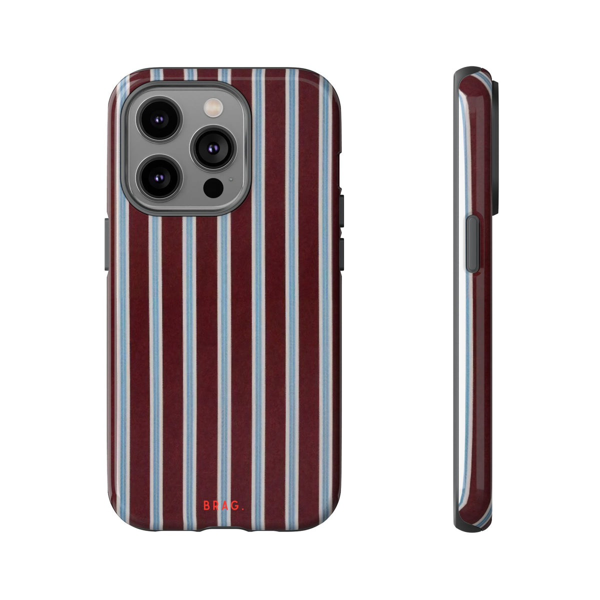 Maroon Lines Tough Phone Case – Shockproof Protective iPhone Cover