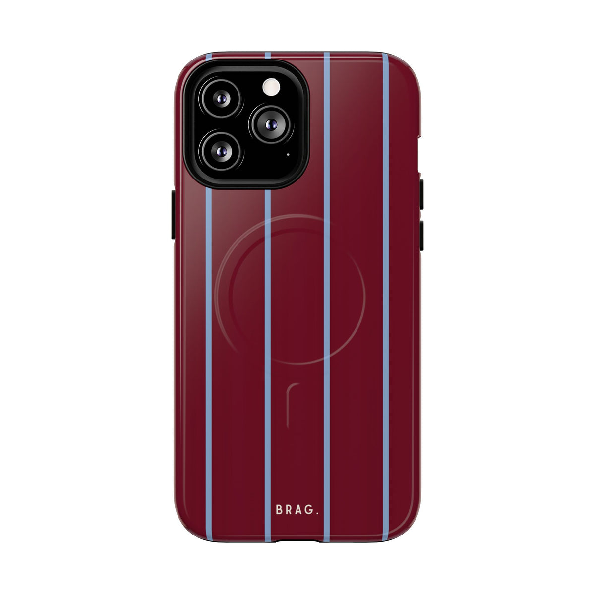 Bordeaux Stripe MagSafe Tough Phone Case — Magnetic Protective Cover