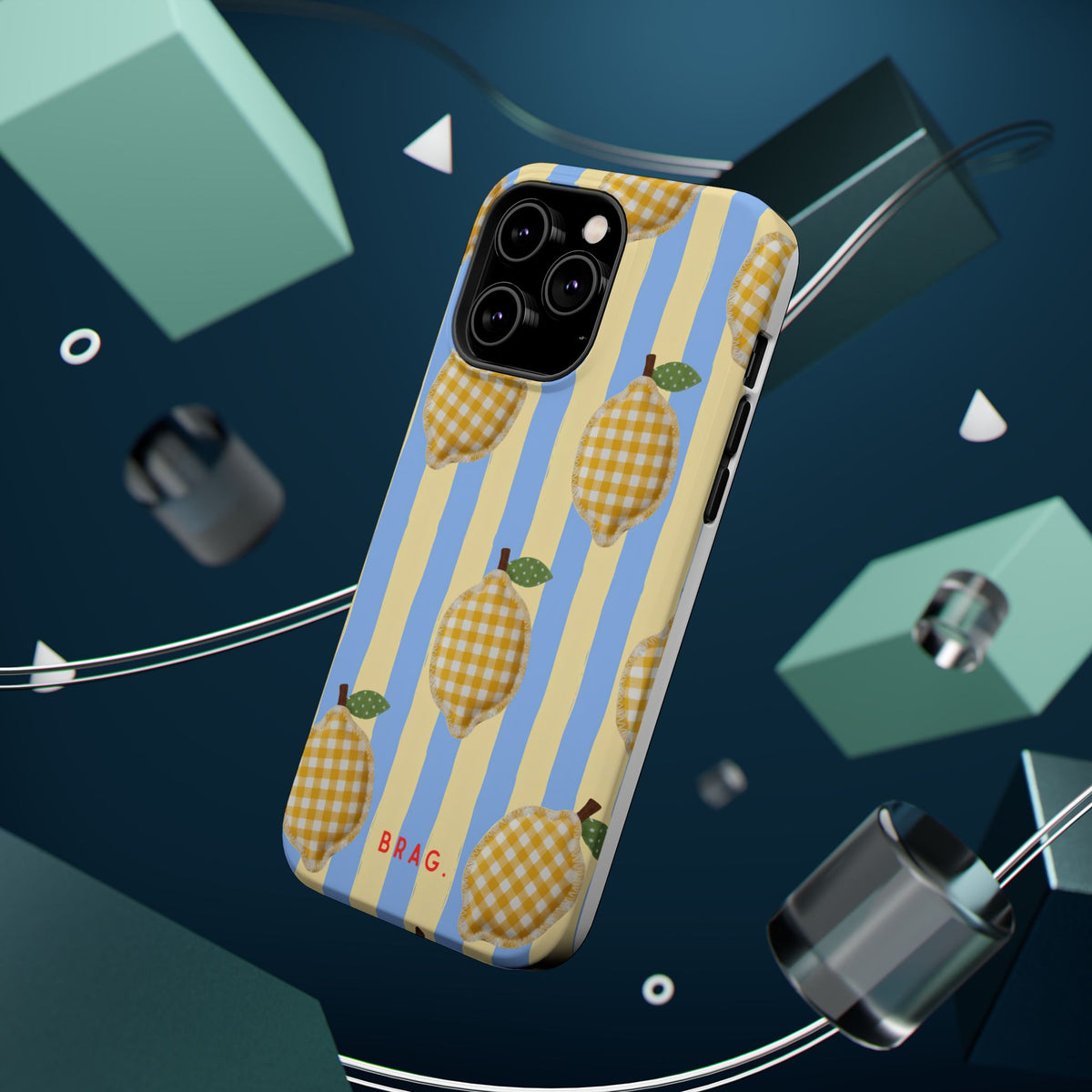 Lemon checks Magnetic Impact-Resistant Phone Case