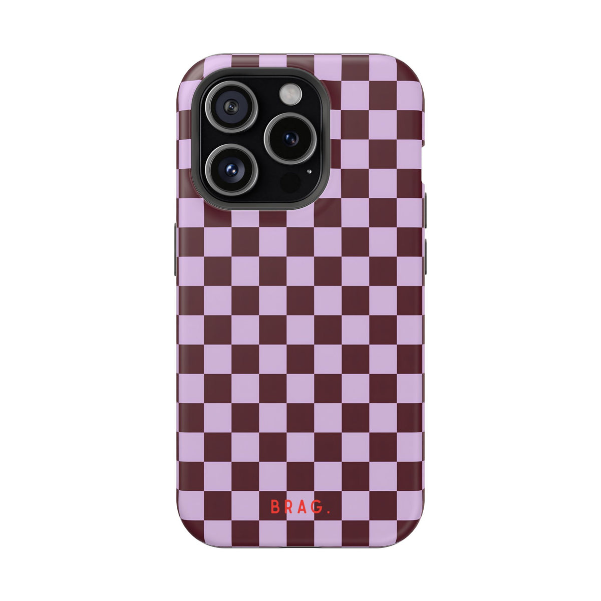 Cherry Check Magnetic Impact-Resistant Phone Case