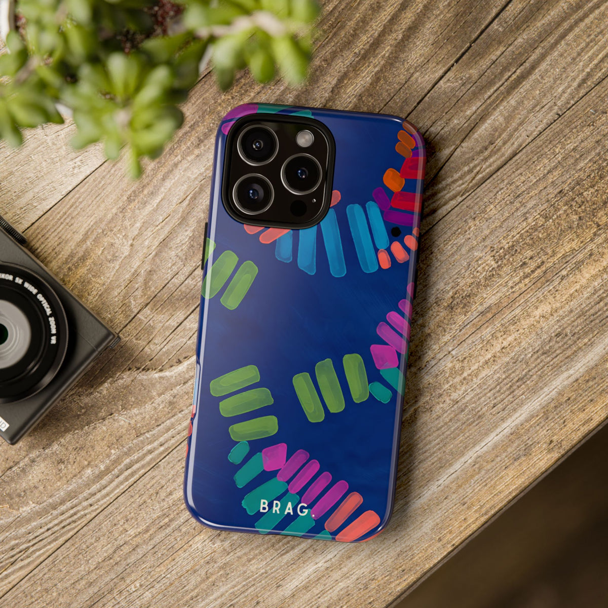 Blue Palm Tough Phone Case – Shockproof Protective iPhone Cover