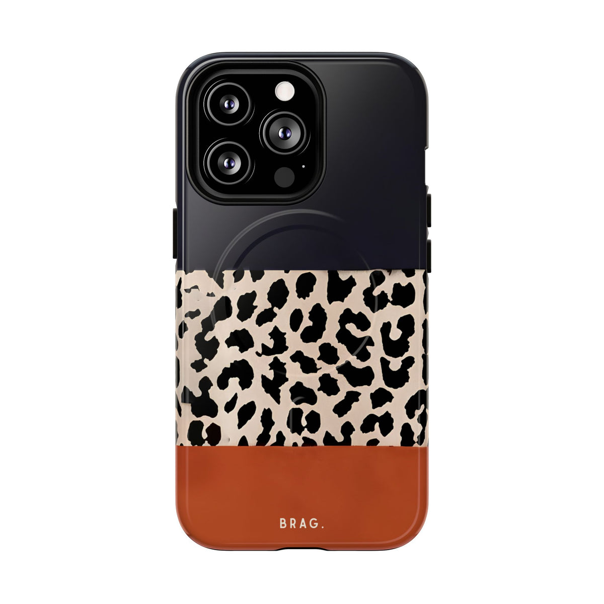 Leopard Block MagSafe Tough Phone Case — Magnetic Protective Cover