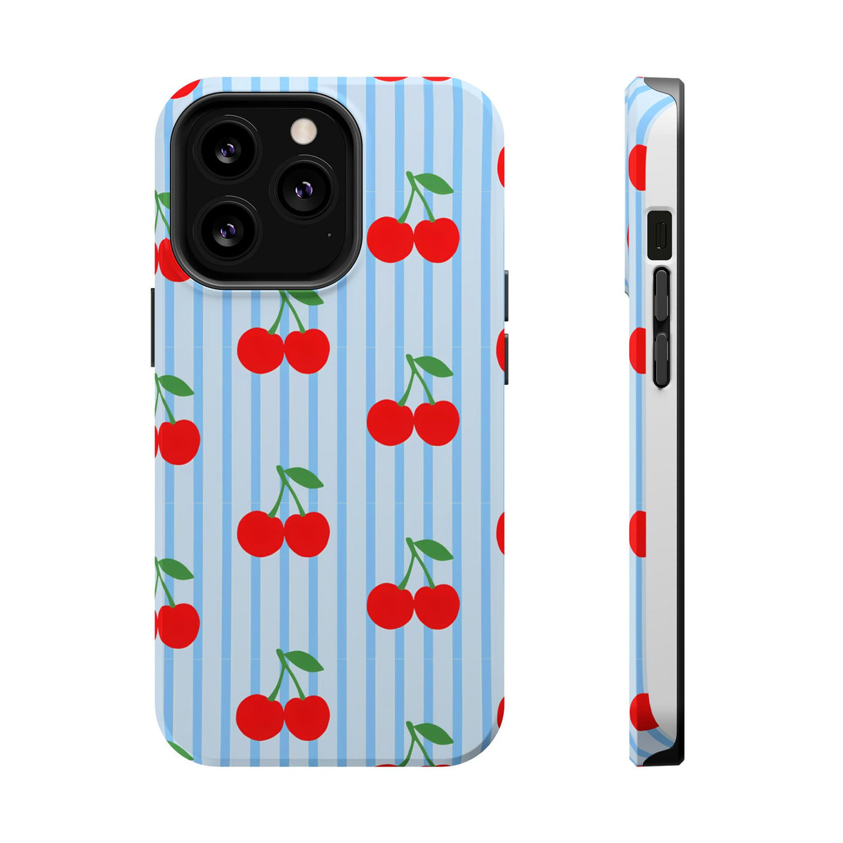 Sunday Market Magnetic Impact Phone Case — Blue Stripe Retro Design