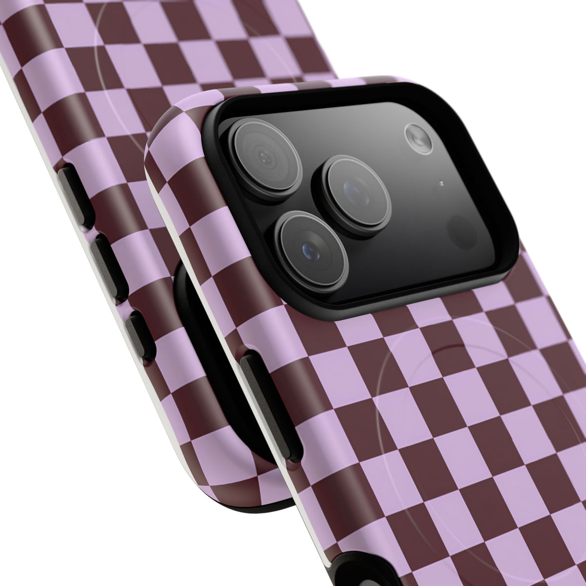 Cherry Check MagSafe Tough Phone Case — Magnetic Protective Cover