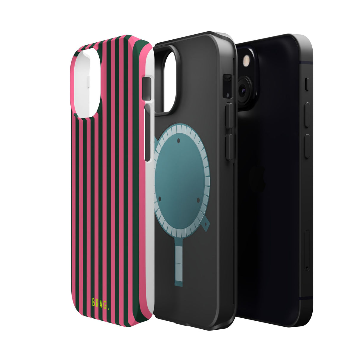 Flamingo Stripe Magnetic Impact-Resistant Phone Case