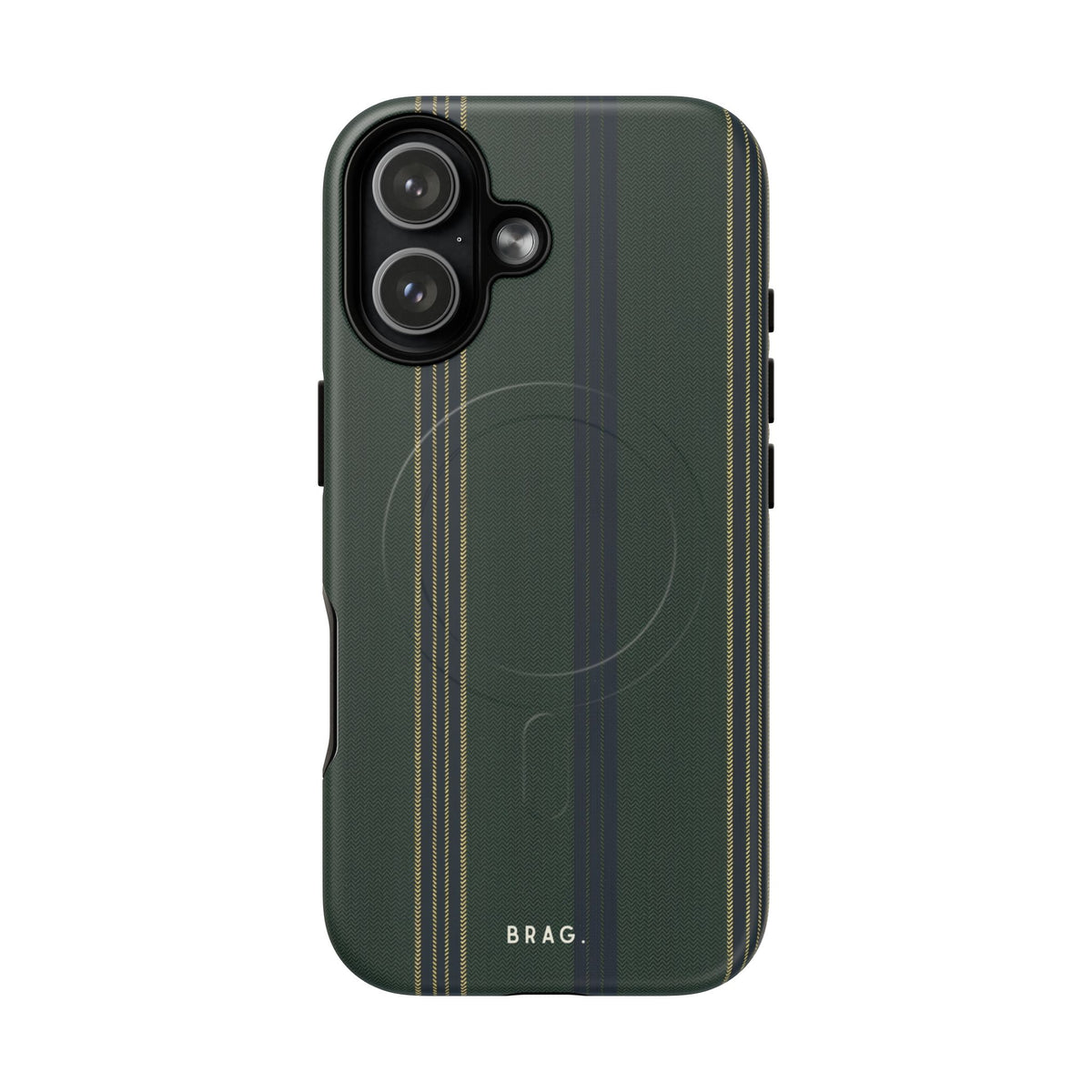 Olive Pinstripe MagSafe Tough Phone Case — Magnetic Protective Cover