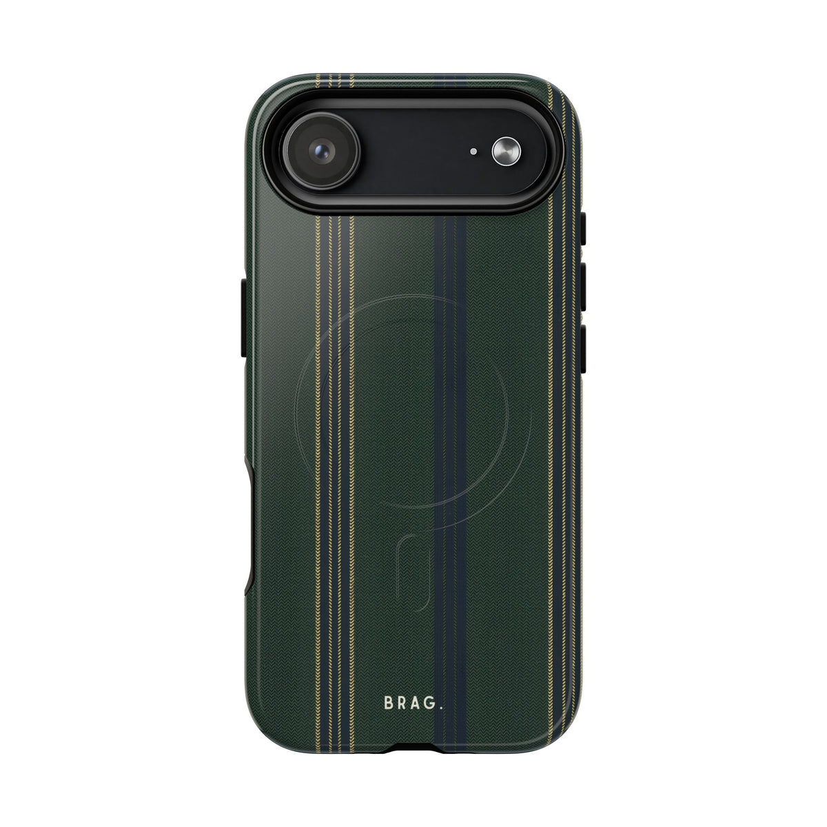 Olive Pinstripe MagSafe Tough Phone Case — Magnetic Protective Cover