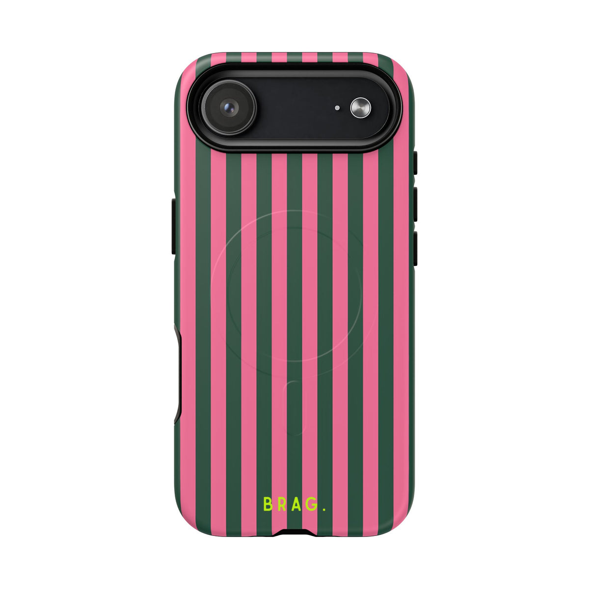 Flamingo Stripe MagSafe Tough Phone Case — Magnetic Protective Cover