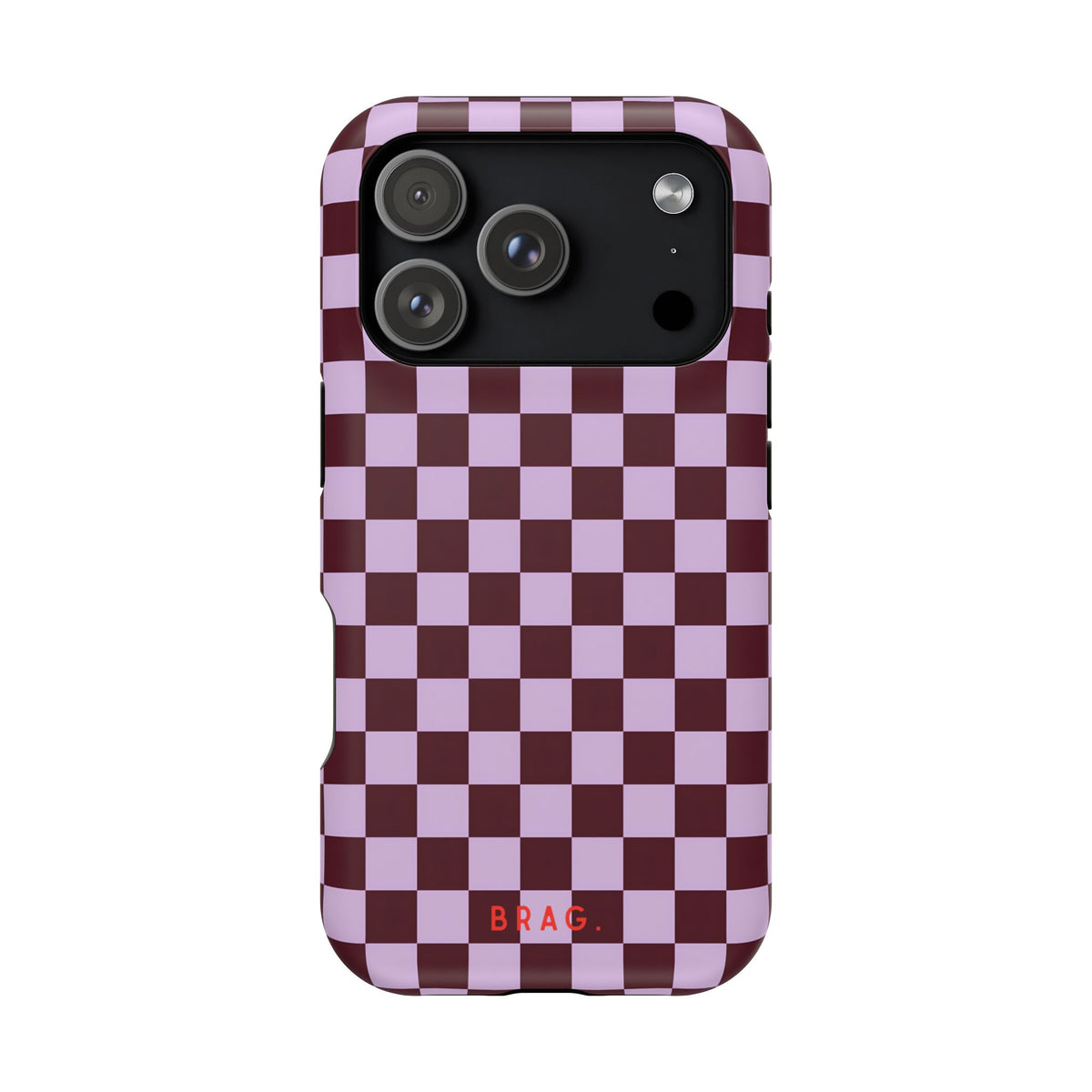Cherry Check Magnetic Impact-Resistant Phone Case